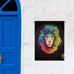 Colorful Leo Sign Print Garden Flag