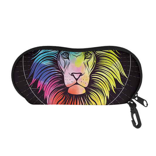 Colorful Leo Sign Print Glasses Case