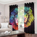 Colorful Leo Sign Print Grommet Curtains