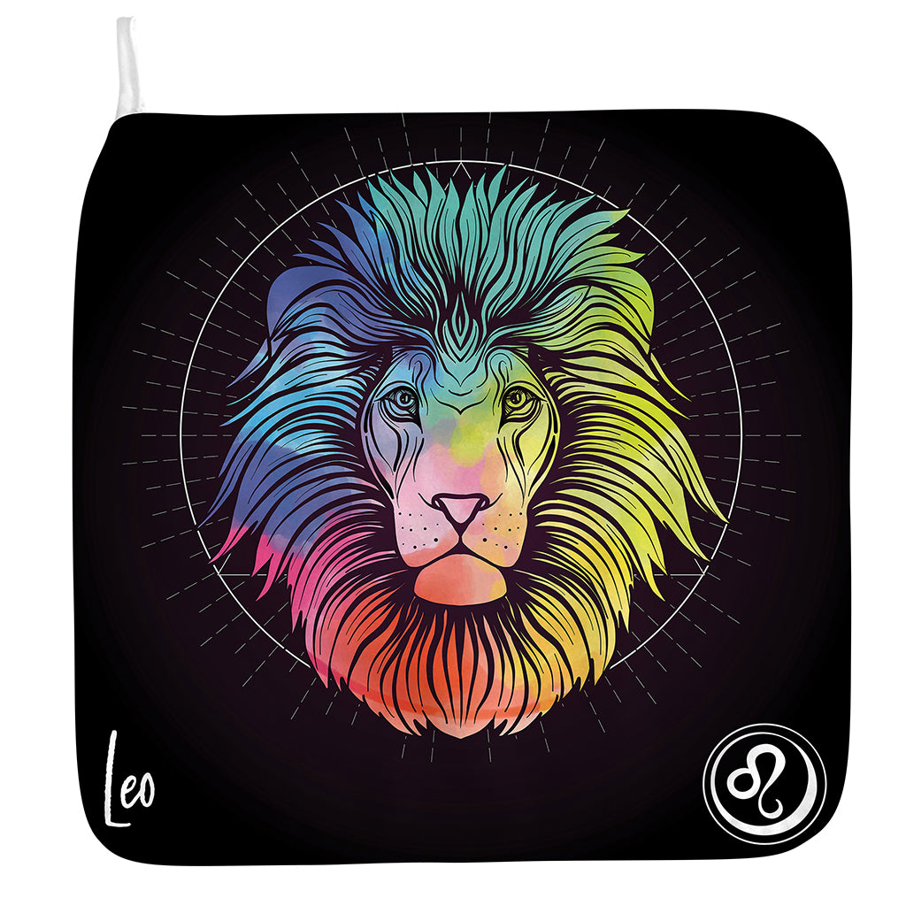 Colorful Leo Sign Print Hand Towel