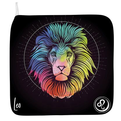 Colorful Leo Sign Print Hand Towel