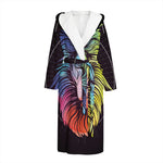 Colorful Leo Sign Print Hooded Bathrobe