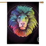 Colorful Leo Sign Print House Flag