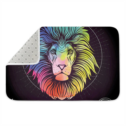 Colorful Leo Sign Print Indoor Door Mat