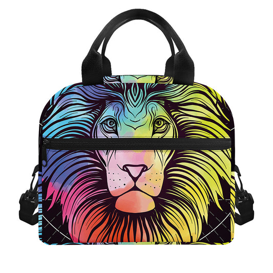 Colorful Leo Sign Print Insulated Lunch Bag