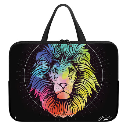 Colorful Leo Sign Print Laptop Sleeve With Handle