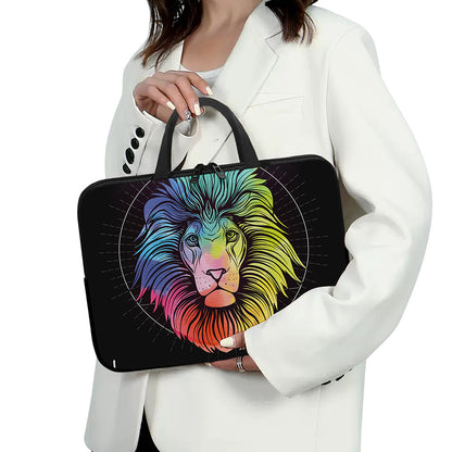 Colorful Leo Sign Print Laptop Sleeve With Handle