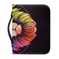 Colorful Leo Sign Print Leather Bible Cover