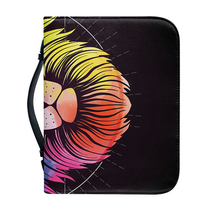 Colorful Leo Sign Print Leather Bible Cover