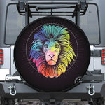 Colorful Leo Sign Print Leather Spare Tire Cover