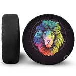 Colorful Leo Sign Print Leather Spare Tire Cover