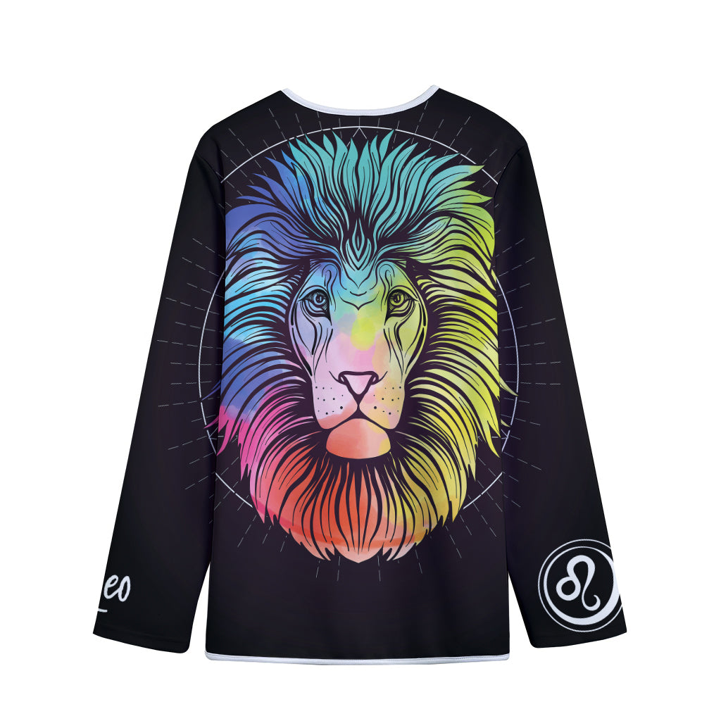 Colorful Leo Sign Print Long Sleeve Short Coat
