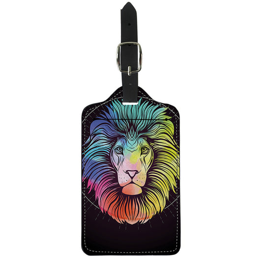 Colorful Leo Sign Print Luggage Tag