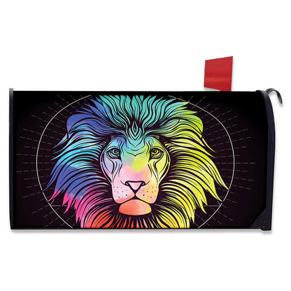 Colorful Leo Sign Print Mailbox Cover