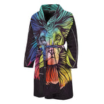 Colorful Leo Sign Print Men's Bathrobe