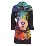 Colorful Leo Sign Print Men's Bathrobe