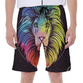 Colorful Leo Sign Print Men's Beach Shorts