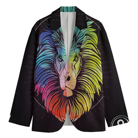 Colorful Leo Sign Print Men's Blazer