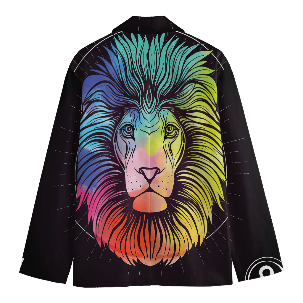 Colorful Leo Sign Print Men's Blazer