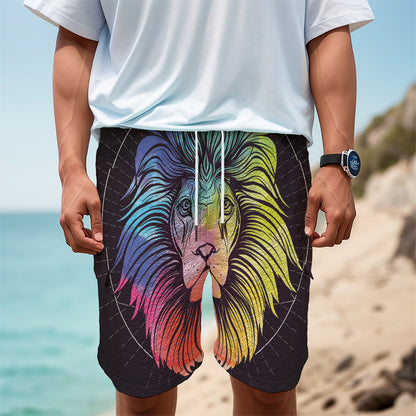 Colorful Leo Sign Print Men's Cargo Shorts