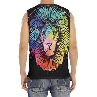 Colorful Leo Sign Print Men's Fitness Tank Top