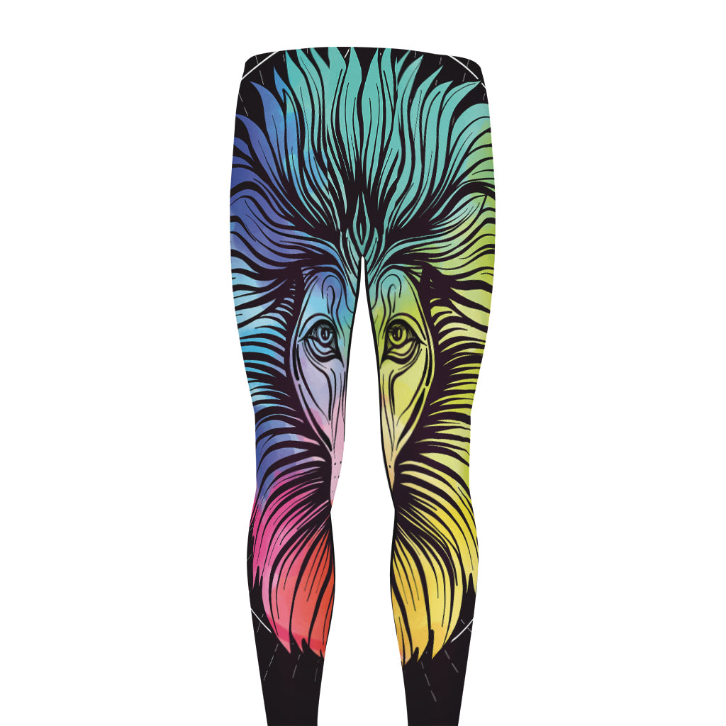 Colorful Leo Sign Print Men's leggings