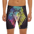 Colorful Leo Sign Print Men's Long Boxer Briefs