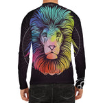 Colorful Leo Sign Print Men's Long Sleeve Rash Guard