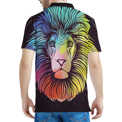 Colorful Leo Sign Print Men's Polo Shirt