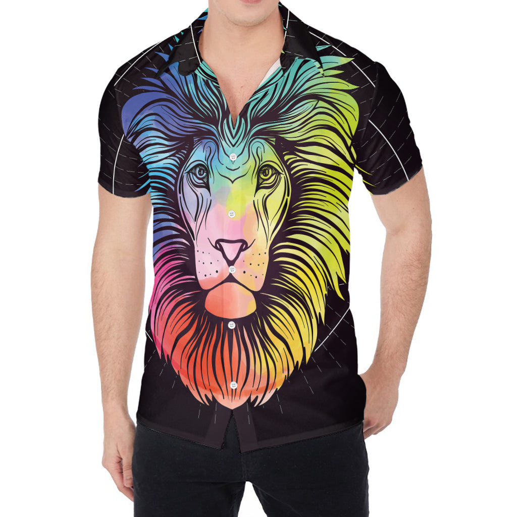 Colorful Leo Sign Print Men's Shirt