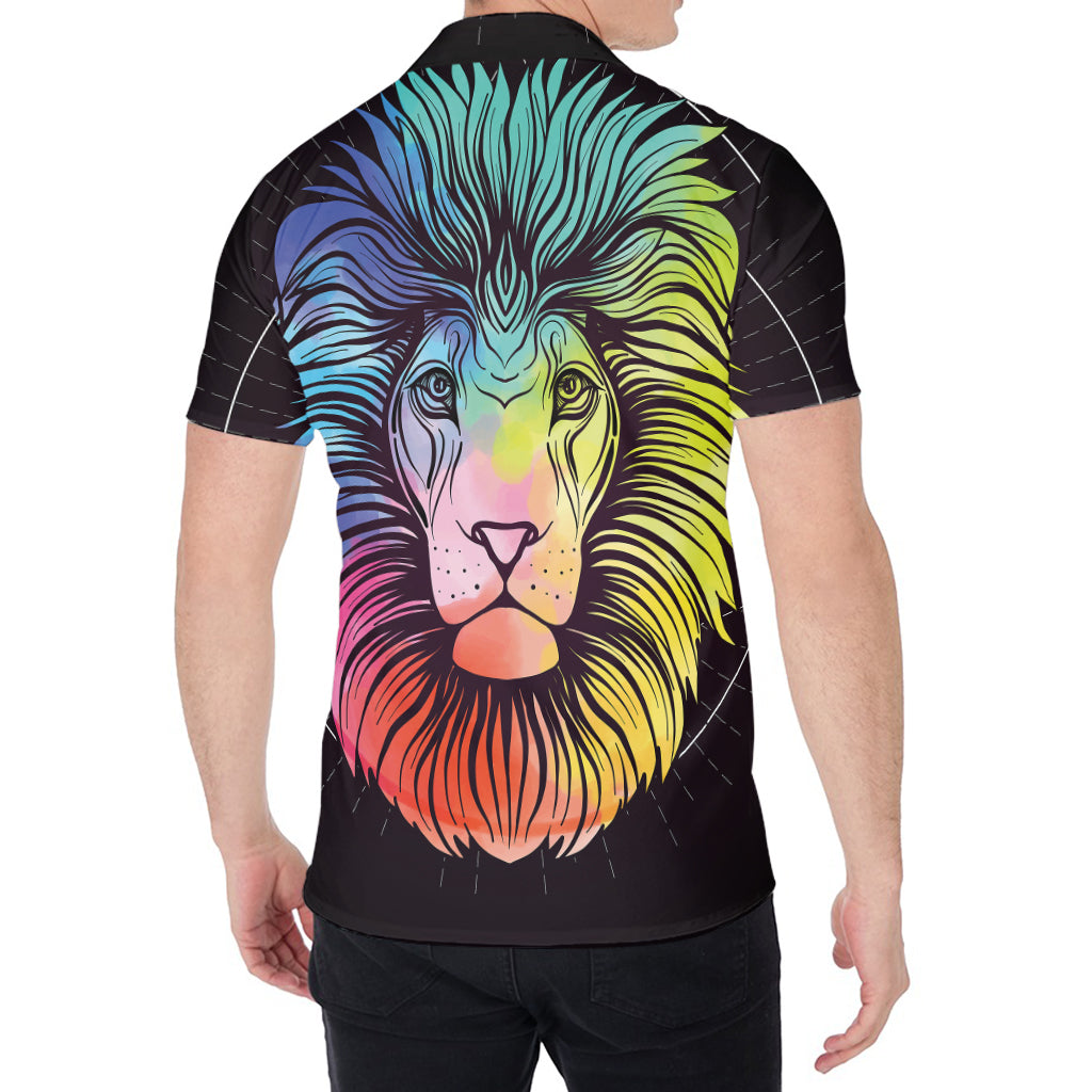 Colorful Leo Sign Print Men's Shirt