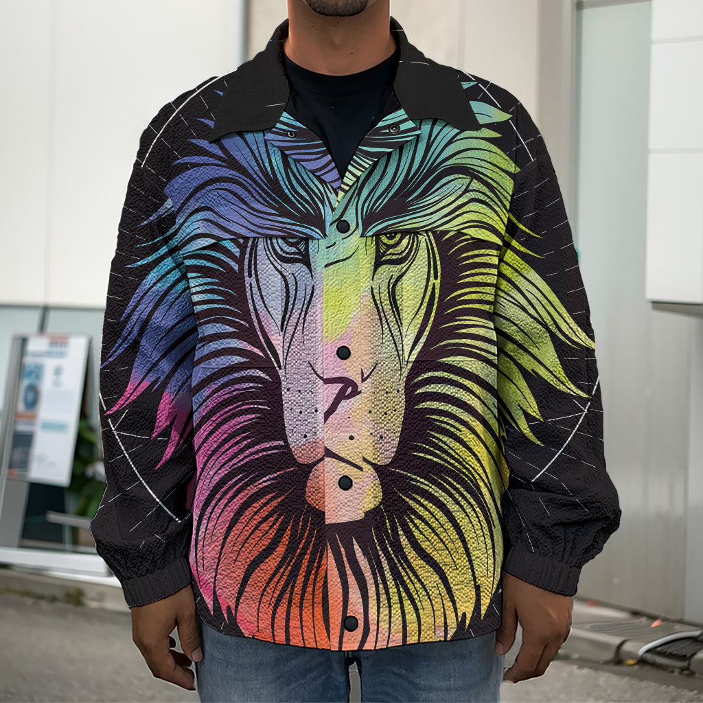Colorful Leo Sign Print Men's Shirt Jacket