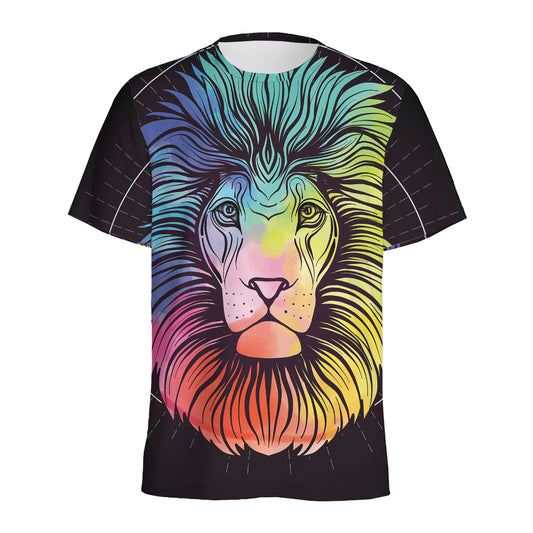 Colorful Leo Sign Print Men's Sports T-Shirt