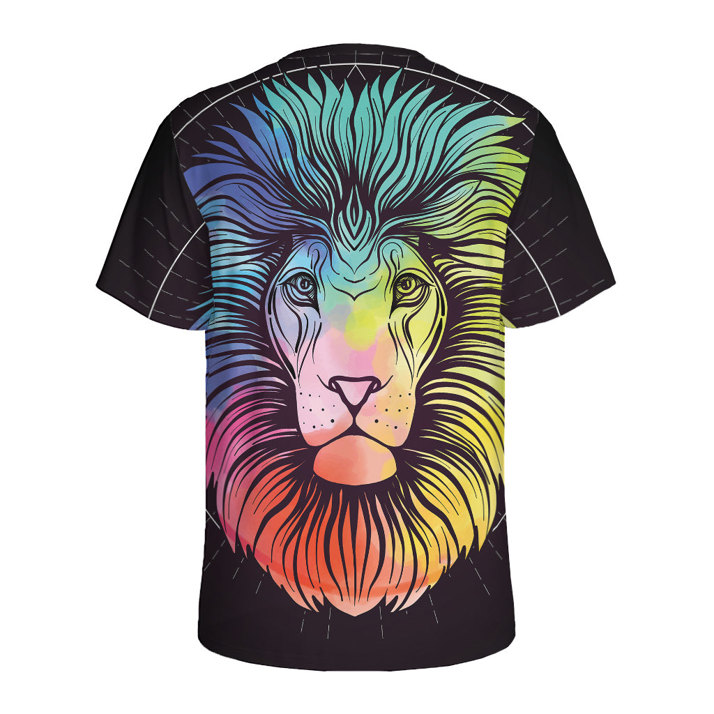 Colorful Leo Sign Print Men's Sports T-Shirt