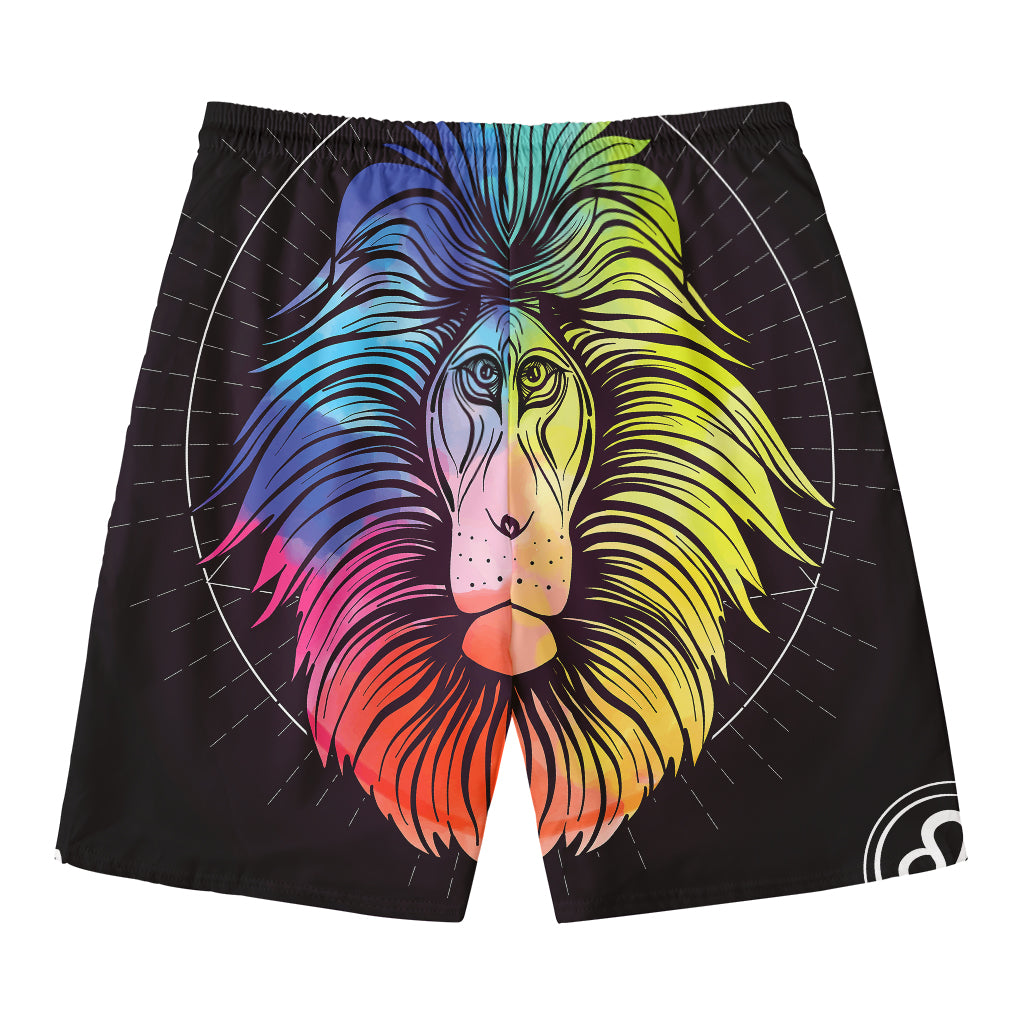 Colorful Leo Sign Print Men's Swim Trunks