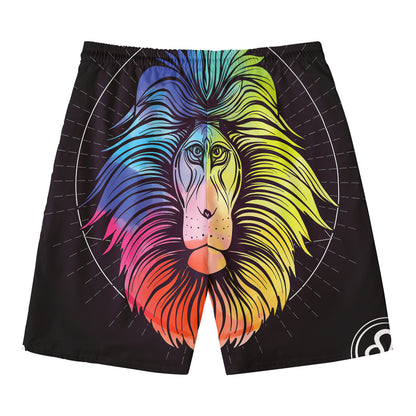 Colorful Leo Sign Print Men's Swim Trunks