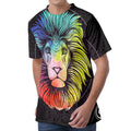 Colorful Leo Sign Print Men's Velvet T-Shirt