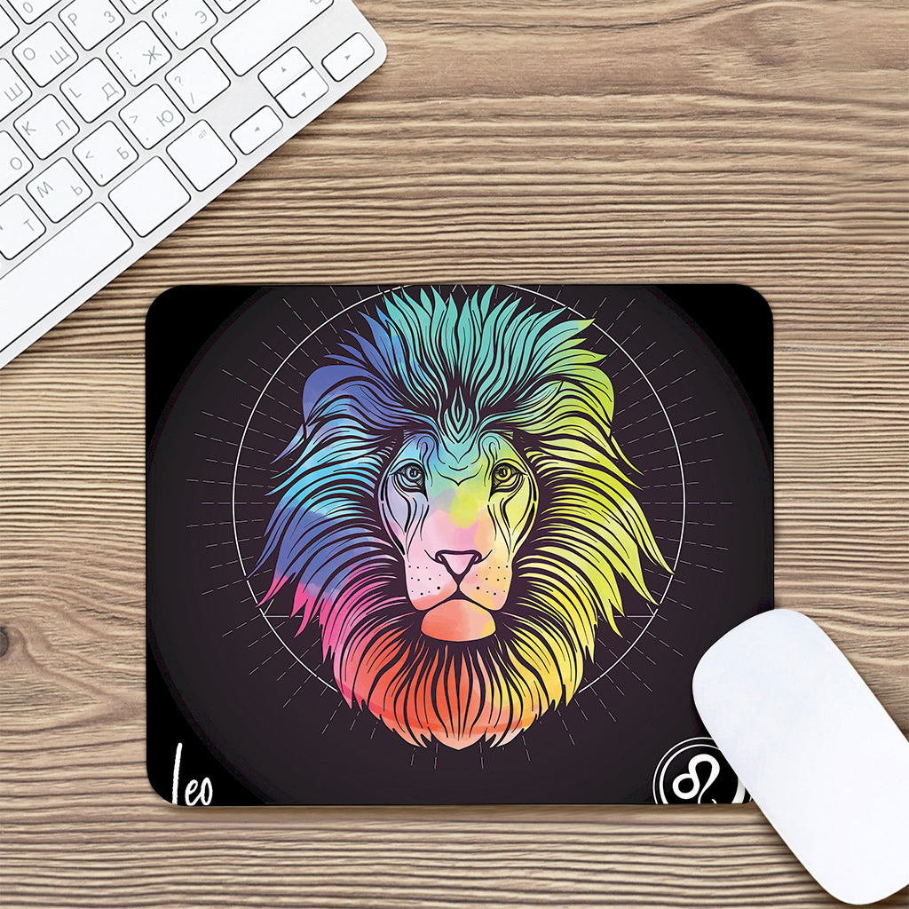 Colorful Leo Sign Print Mouse Pad