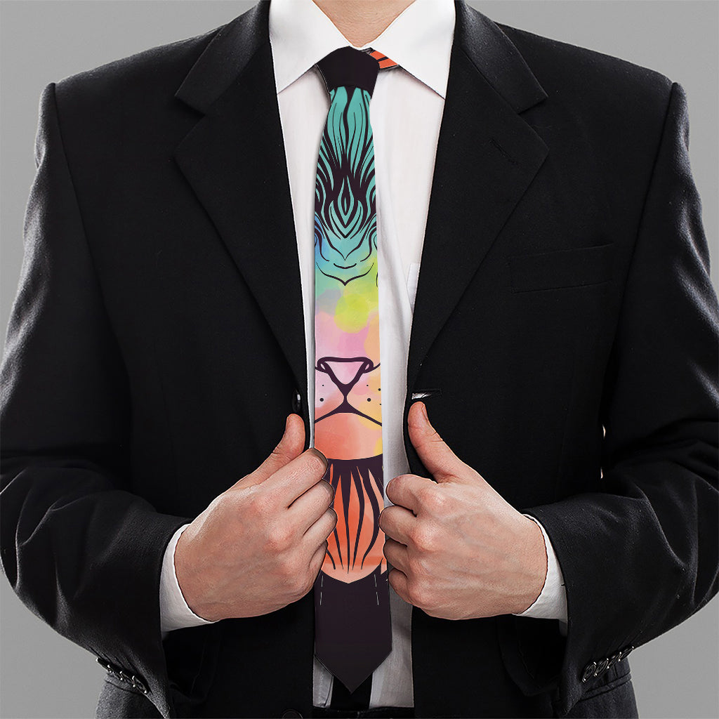 Colorful Leo Sign Print Necktie