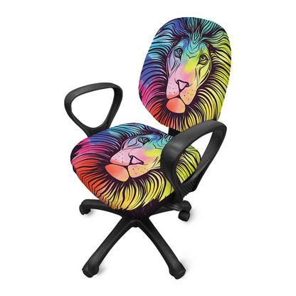 Colorful Leo Sign Print Office Chair Cover