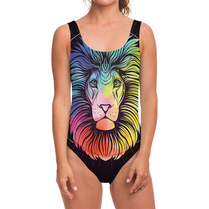 Colorful Leo Sign Print One Piece Swimsuit