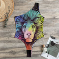 Colorful Leo Sign Print One Shoulder Bodysuit