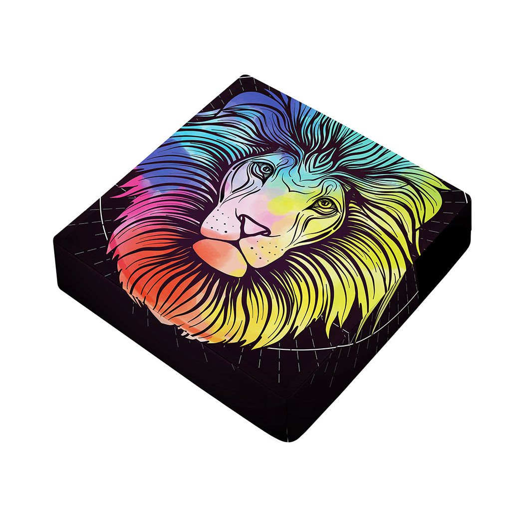 Colorful Leo Sign Print Outdoor Seat Cushion Cover