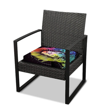 Colorful Leo Sign Print Outdoor Seat Cushion Cover