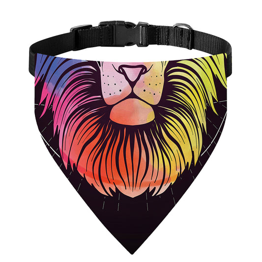 Colorful Leo Sign Print Over The Collar Dog Bandana