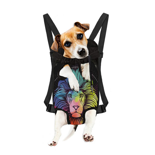 Colorful Leo Sign Print Pet Carrier Backpack