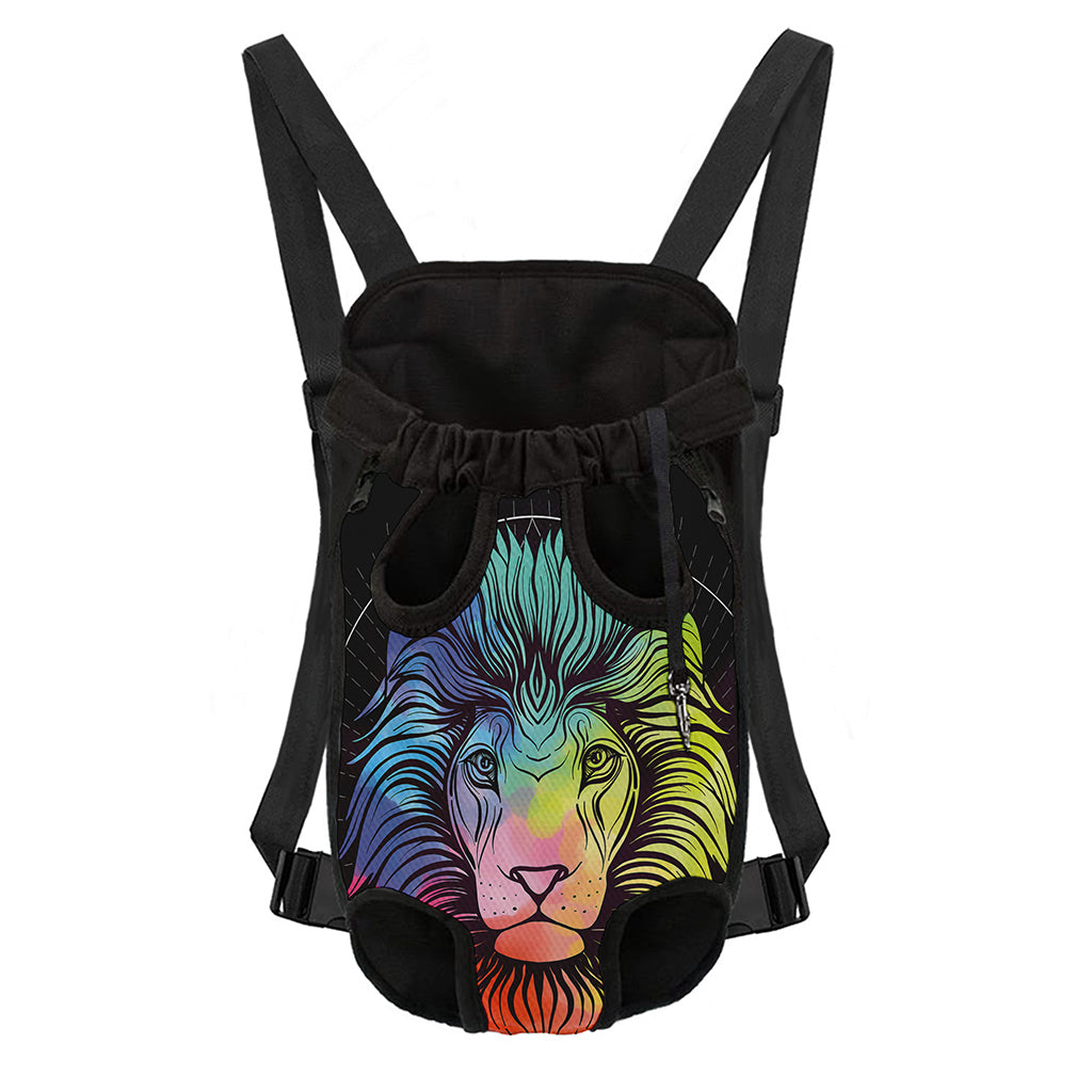 Colorful Leo Sign Print Pet Carrier Backpack