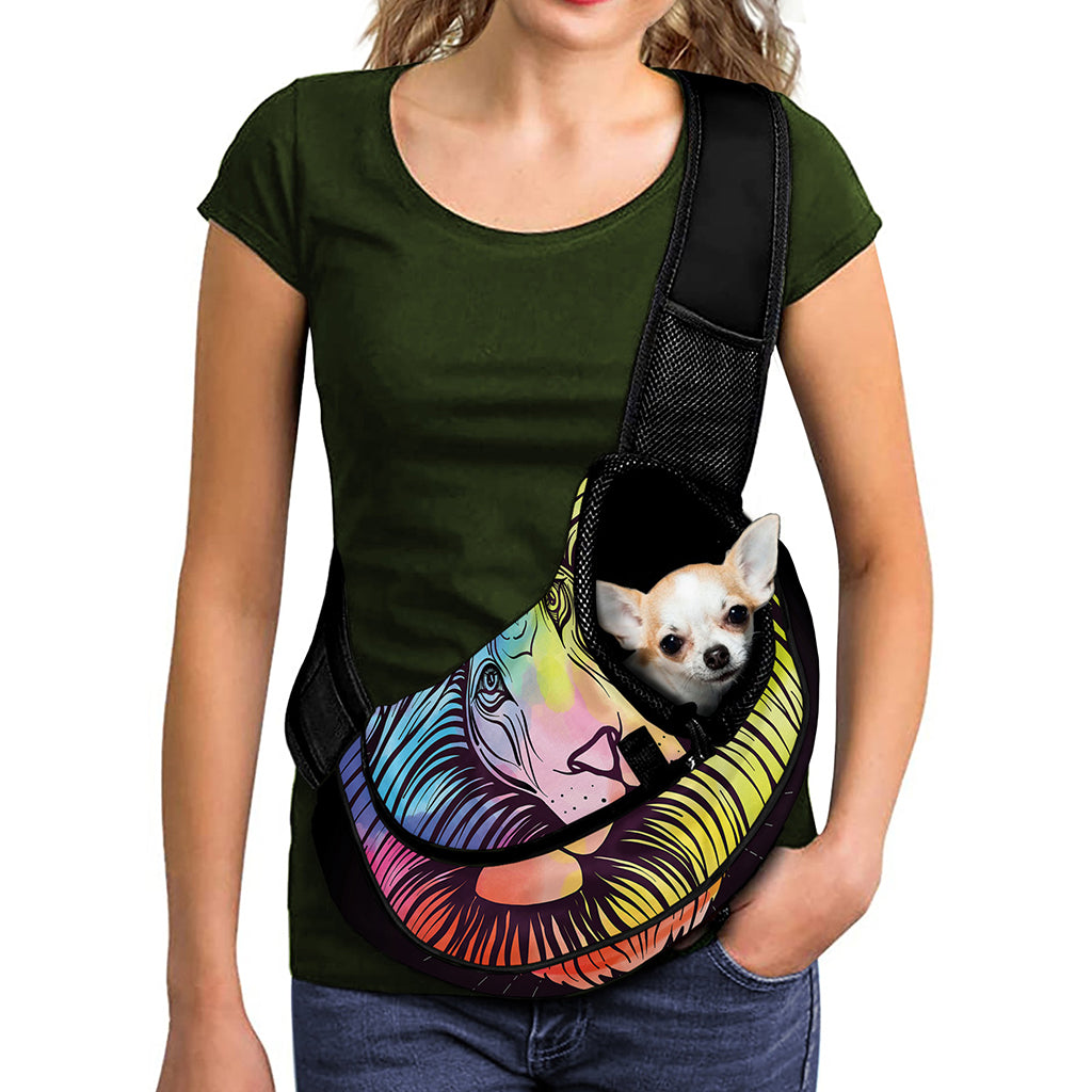 Colorful Leo Sign Print Pet Sling Carrier