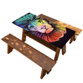 Colorful Leo Sign Print Picnic Table Cover
