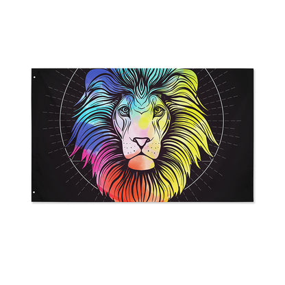 Colorful Leo Sign Print Polyester Flag